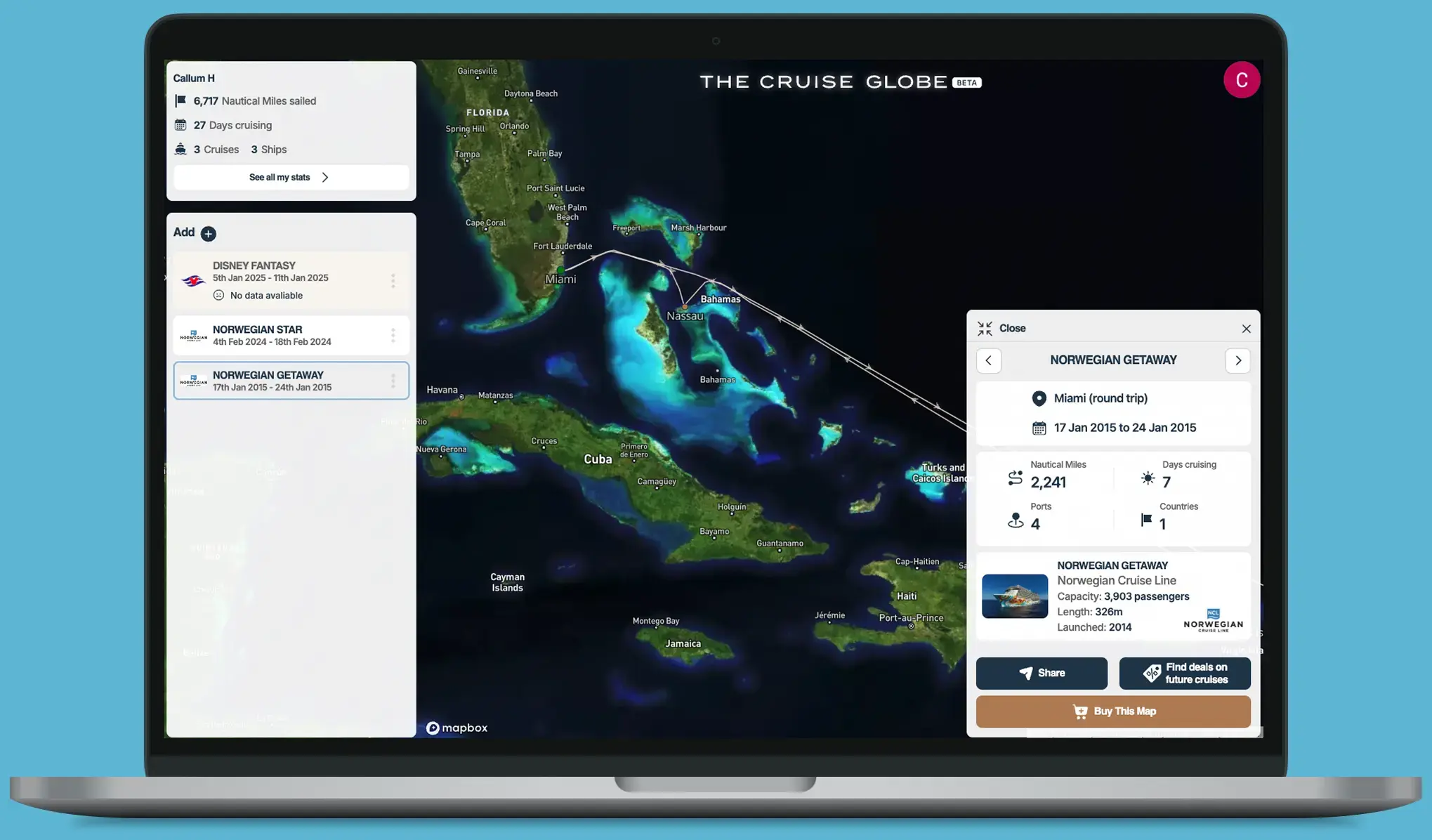 cruise globe laptop image